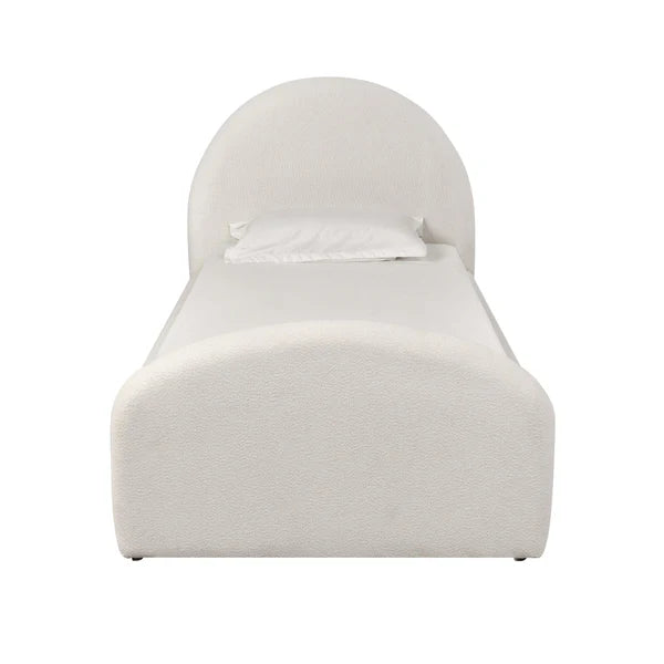 Moon Cream Boucle Twin Bed | BeBoldFurniture