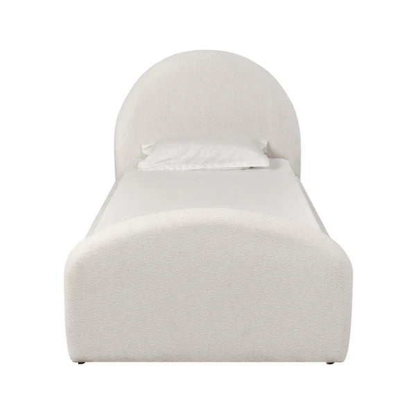 Moon Cream Boucle Twin Trundle Bed | BeBoldFurniture