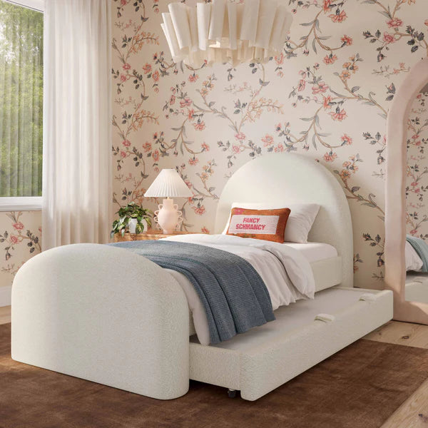 Moon Cream Boucle Twin Bed | BeBoldFurniture