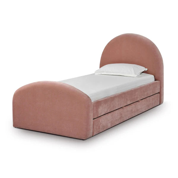 Moon Rose Upcycled Chenille Twin Trundle Bed | BeBoldFurniture