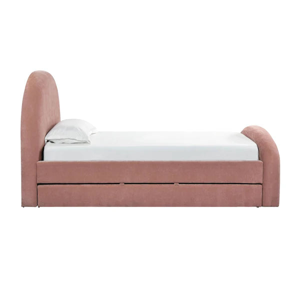 Moon Rose Upcycled Chenille Twin Trundle Bed | BeBoldFurniture