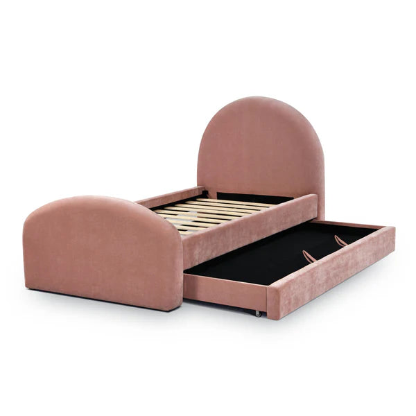 Moon Rose Upcycled Chenille Twin Trundle Bed | BeBoldFurniture