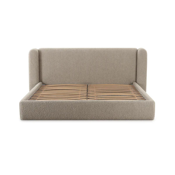 Babette Tan Boucle Bed | BeBoldFurniture