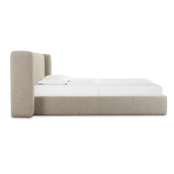 Babette Tan Boucle Bed | BeBoldFurniture