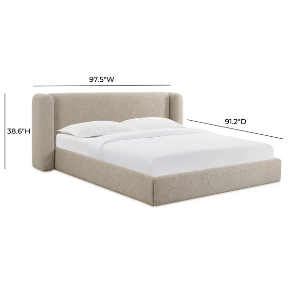 Babette Tan Boucle Bed | BeBoldFurniture