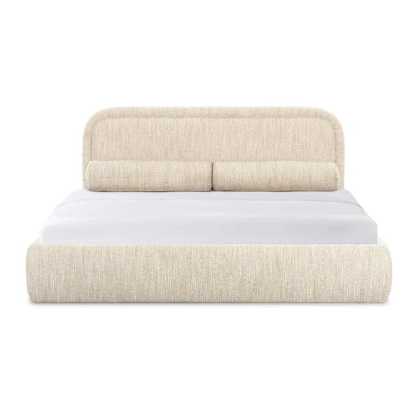 Murielle Taupe Textured Boucle Bed | BeBoldFurniture