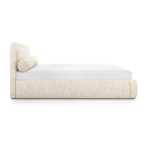Murielle Taupe Textured Boucle Bed | BeBoldFurniture