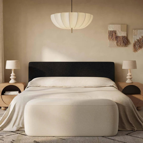 Isla Black Textured Velvet Bed | BeBoldFurniture
