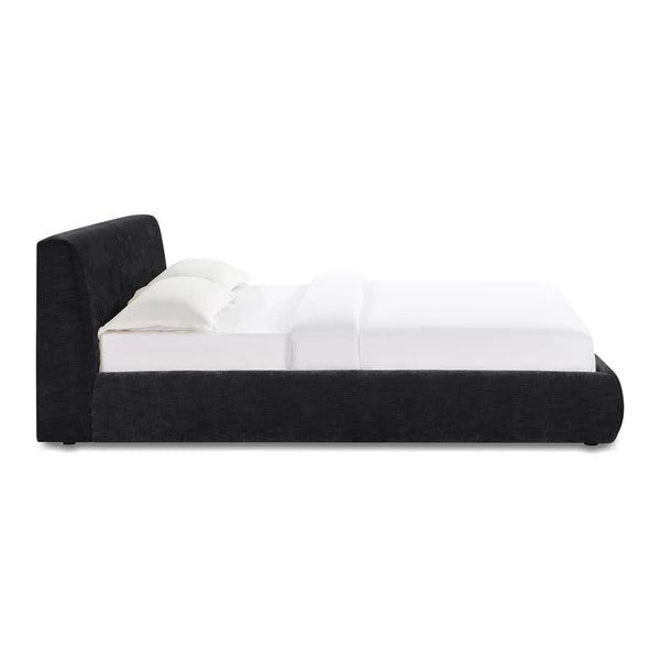 Isla Black Textured Velvet Bed | BeBoldFurniture
