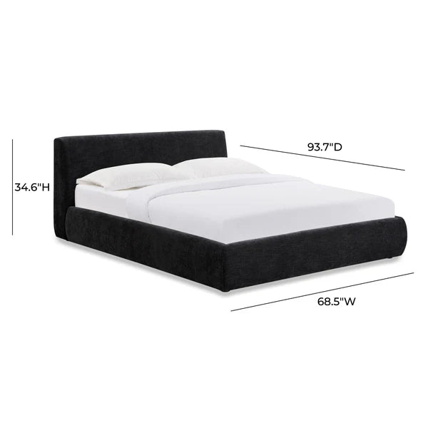 Isla Black Textured Velvet Bed | BeBoldFurniture