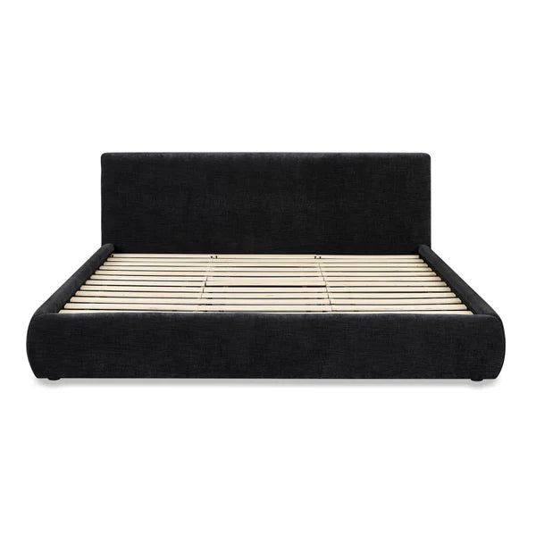 Isla Black Textured Velvet Bed | BeBoldFurniture