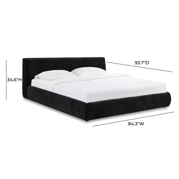 Isla Black Textured Velvet Bed | BeBoldFurniture
