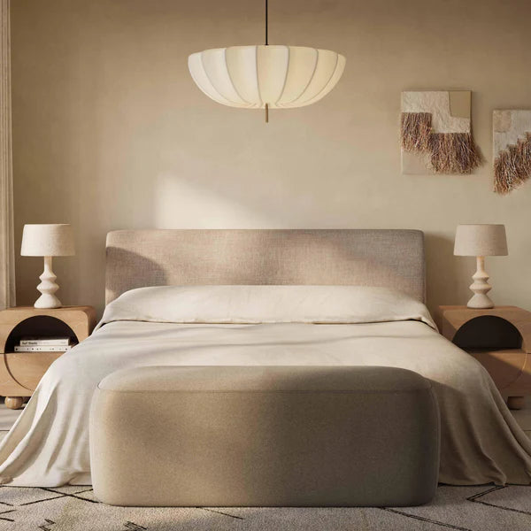 Isla Taupe Textured Velvet Bed | BeBoldFurniture