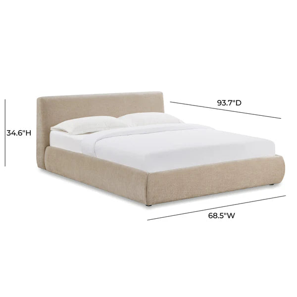 Isla Taupe Textured Velvet Bed | BeBoldFurniture