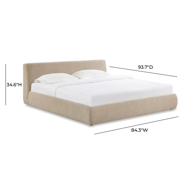 Isla Taupe Textured Velvet Bed | BeBoldFurniture