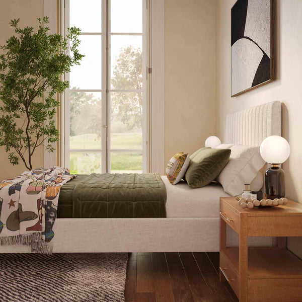 Angela Natural Upcycled Linen Bed | BeBoldFurniture