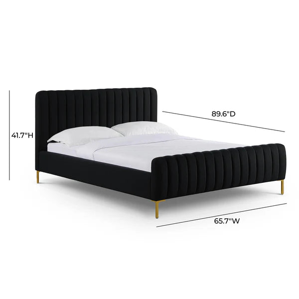Angela Black Upcycled Linen Bed | BeBoldFurniture