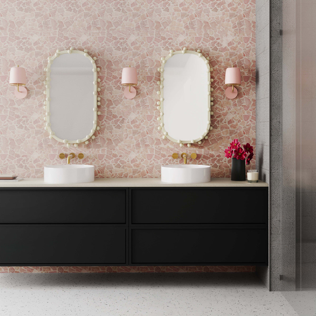 Bubbles Ivory Oval Wall Mirror | BeBoldFurniture