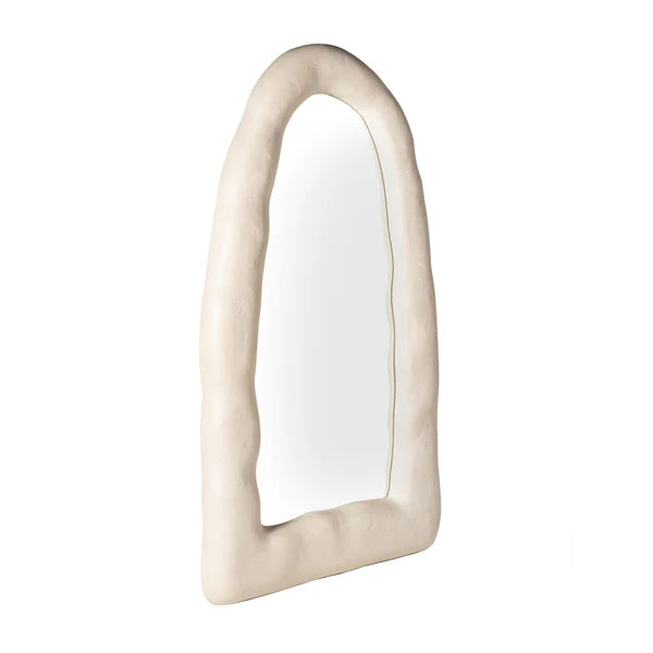 Kaia Cream Textured Small Floor Mirror | BeBoldFurniture