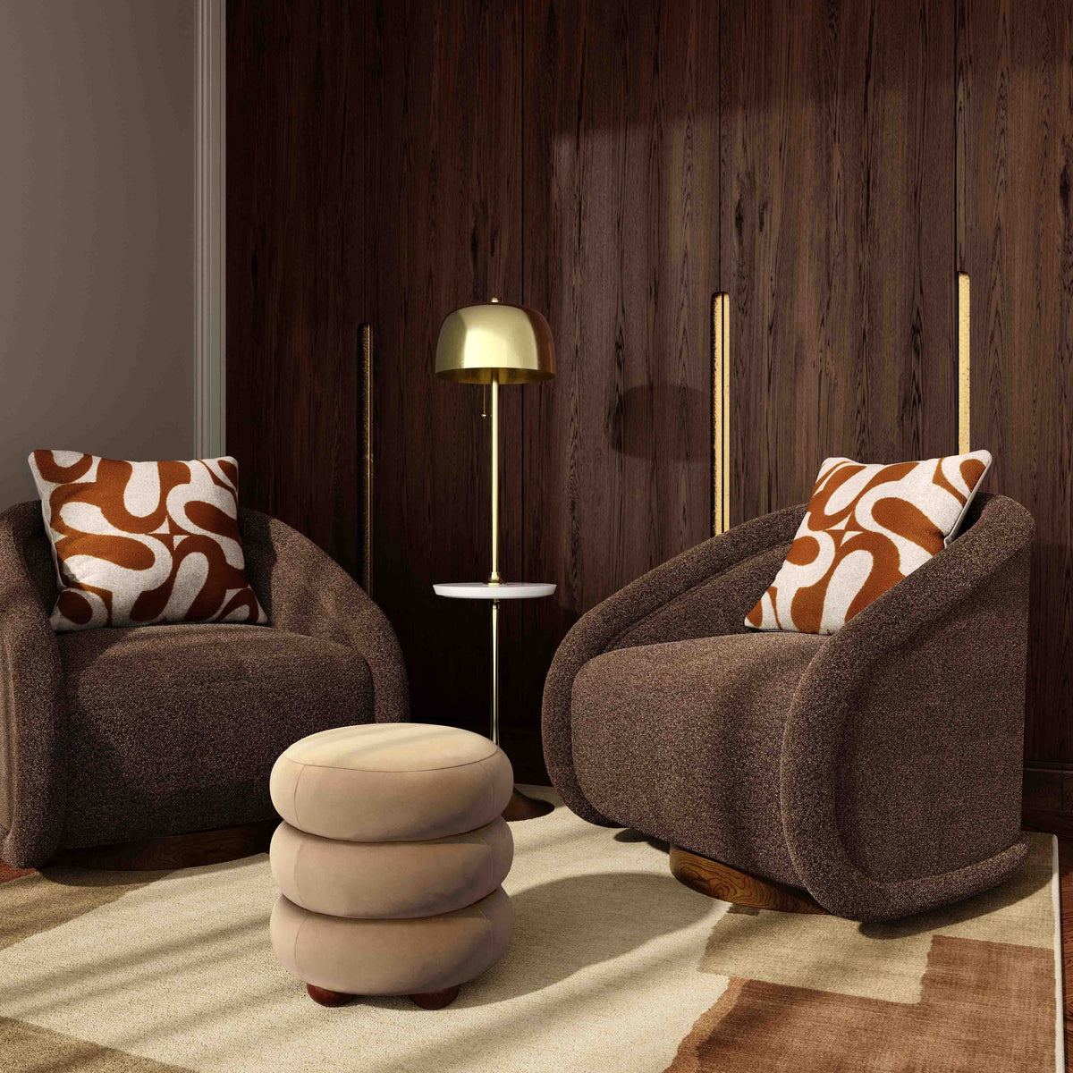 Bonney Rust Orange Boucle Accent Cushion | BeBoldFurniture
