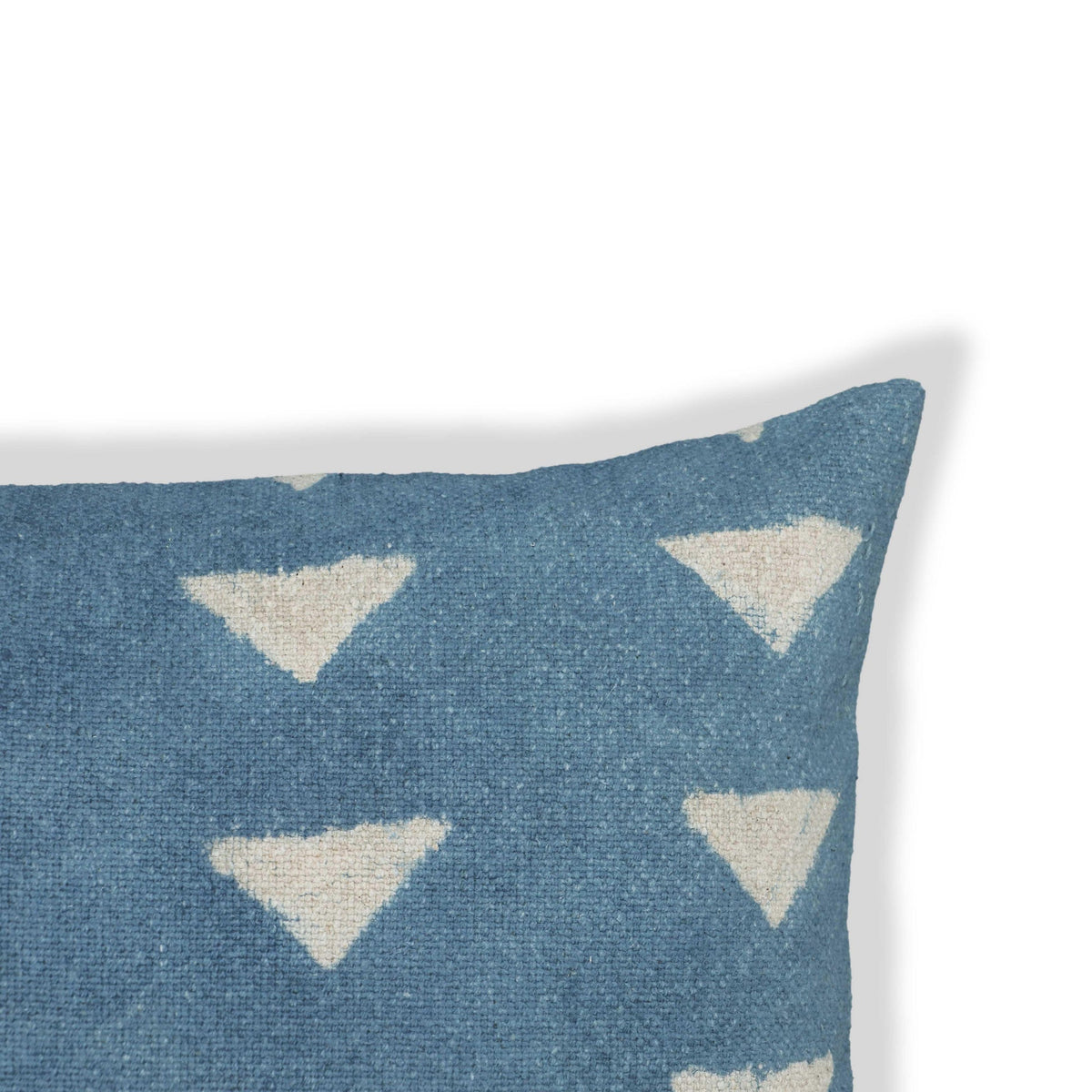 Indigo Triangles Cotton 20" Square Accent Pillow | BeBoldFurniture