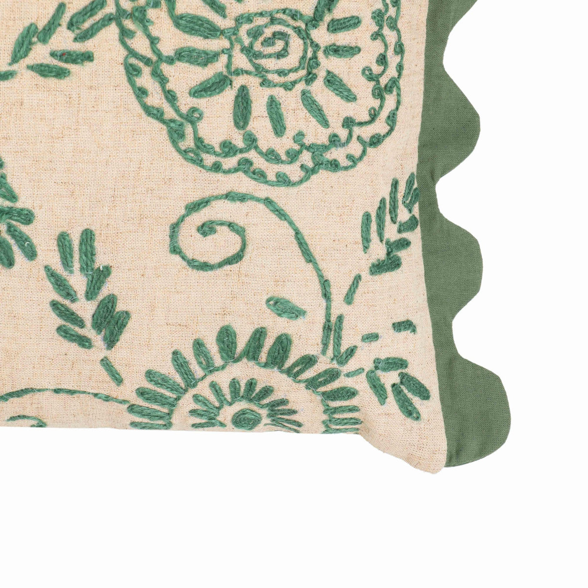 Portia Aqua Embroidered Cotton Flex 20" x 12" Accent Cushion | BeBoldFurniture