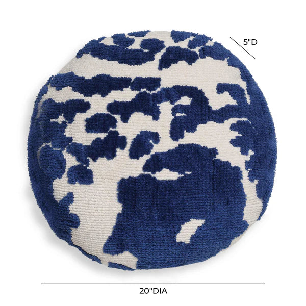 Coast Royal Blue Tufted 20" Round Pillow | BeBoldFurniture