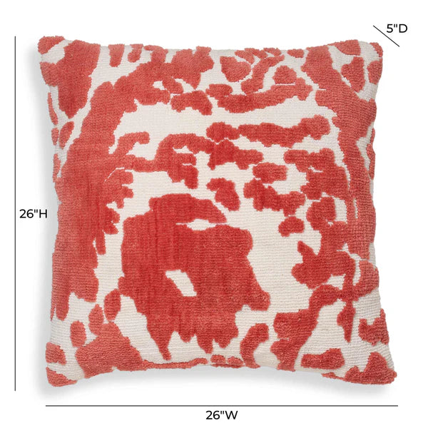Coast Coral Pink Tufted 26" Square Pillow | BeBoldFurniture