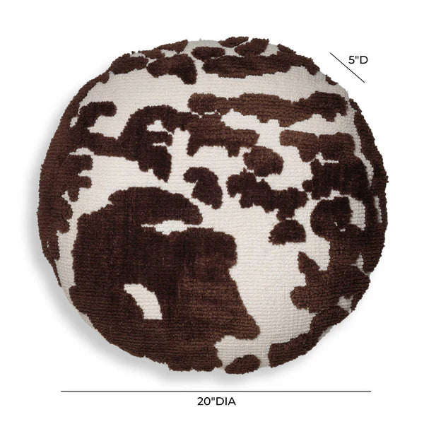 Coast Chocolate Brown Tufted 20" Round Pillow | BeBoldFurniture