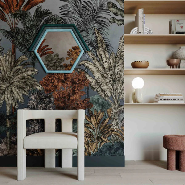 Lally Aqua Velvet Prism Wall Mirror | BeBoldFurniture