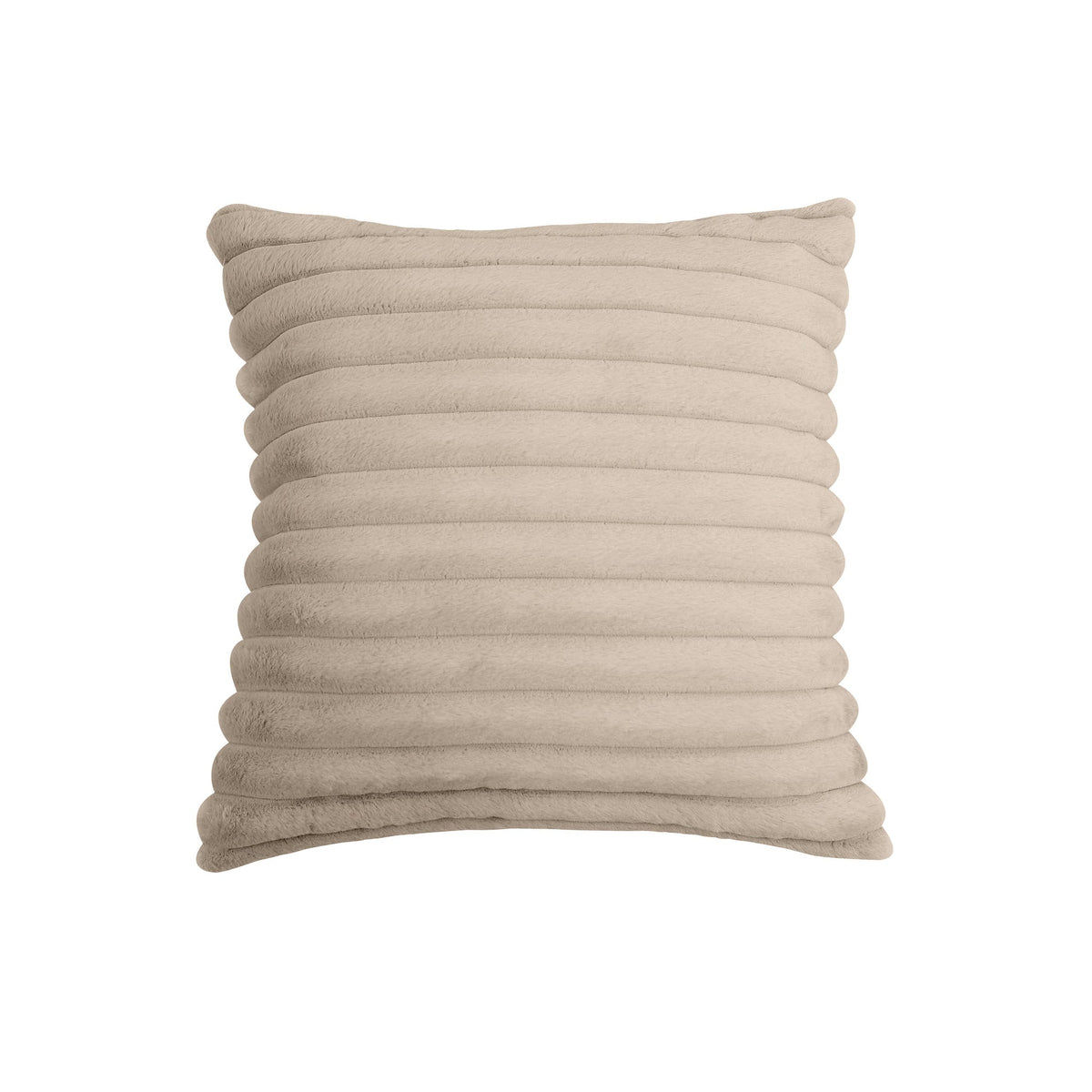 Furry Taupe Vegan Fur Square Accent Pillow | BeBoldFurniture
