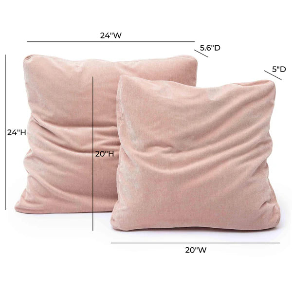 Tipsy Rose Upcycled Chenille 24" x 24" Square Floppy Pillow | BeBoldFurniture