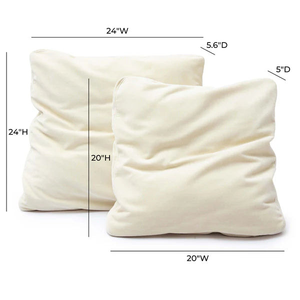 Tipsy Cream Chenille 24" x 24" Square Floppy Pillow | BeBoldFurniture