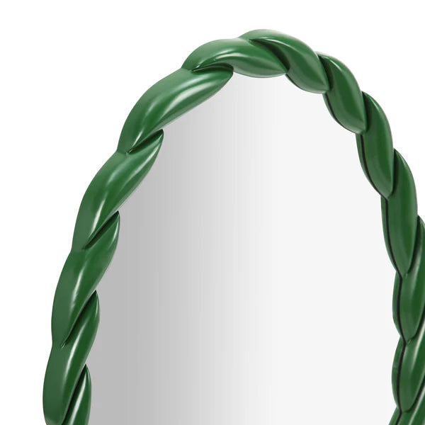Agnes Forest Green Glossy Oval Mirror | BeBoldFurniture