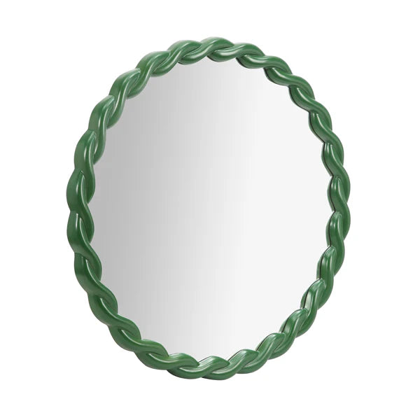 Agnes Forest Green Glossy Round Mirror | BeBoldFurniture