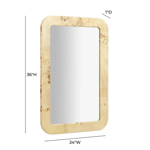 Tessa Natural Burl Wall Mirror | BeBoldFurniture