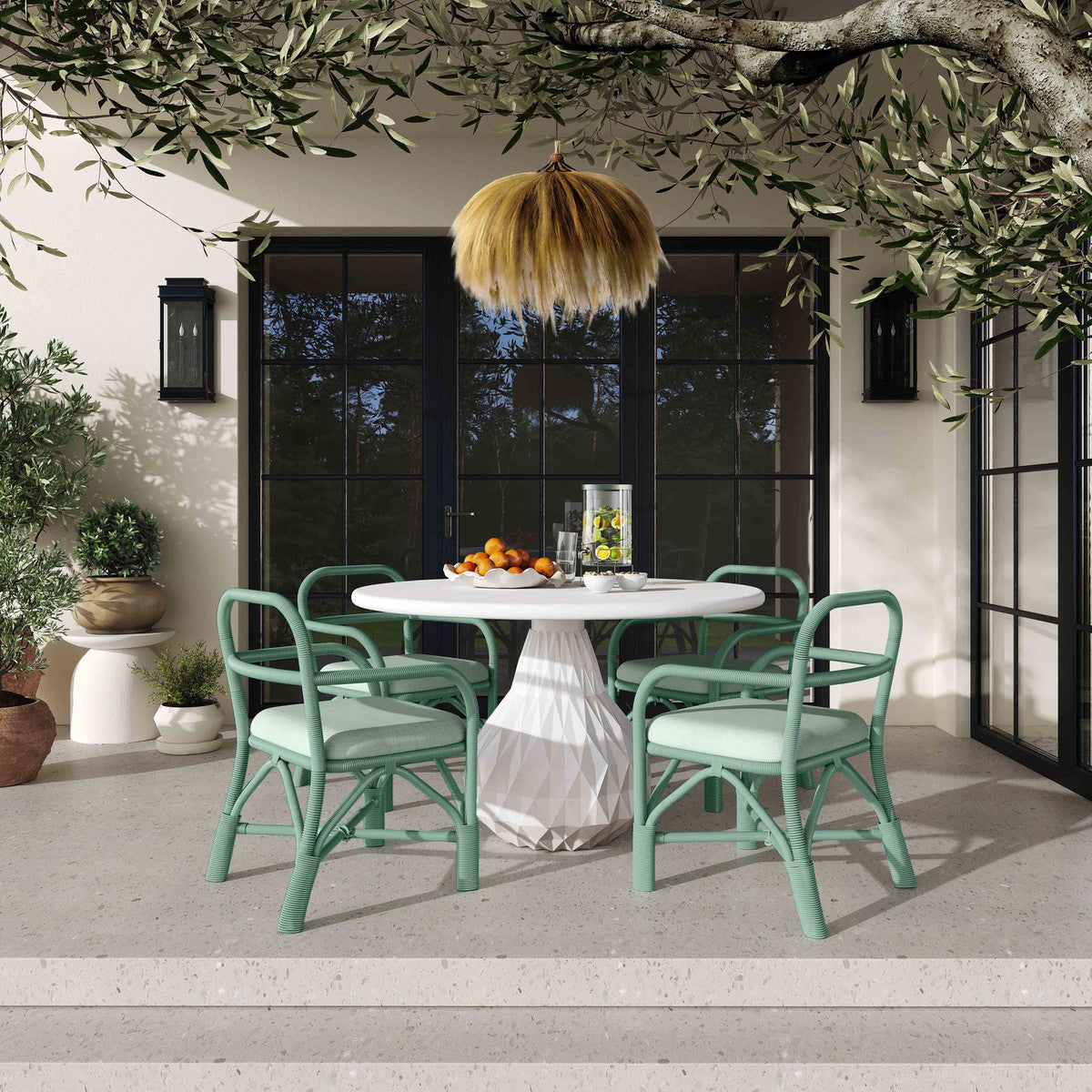 Ginny Green Rattan Dining Chair | BeBoldFurniture