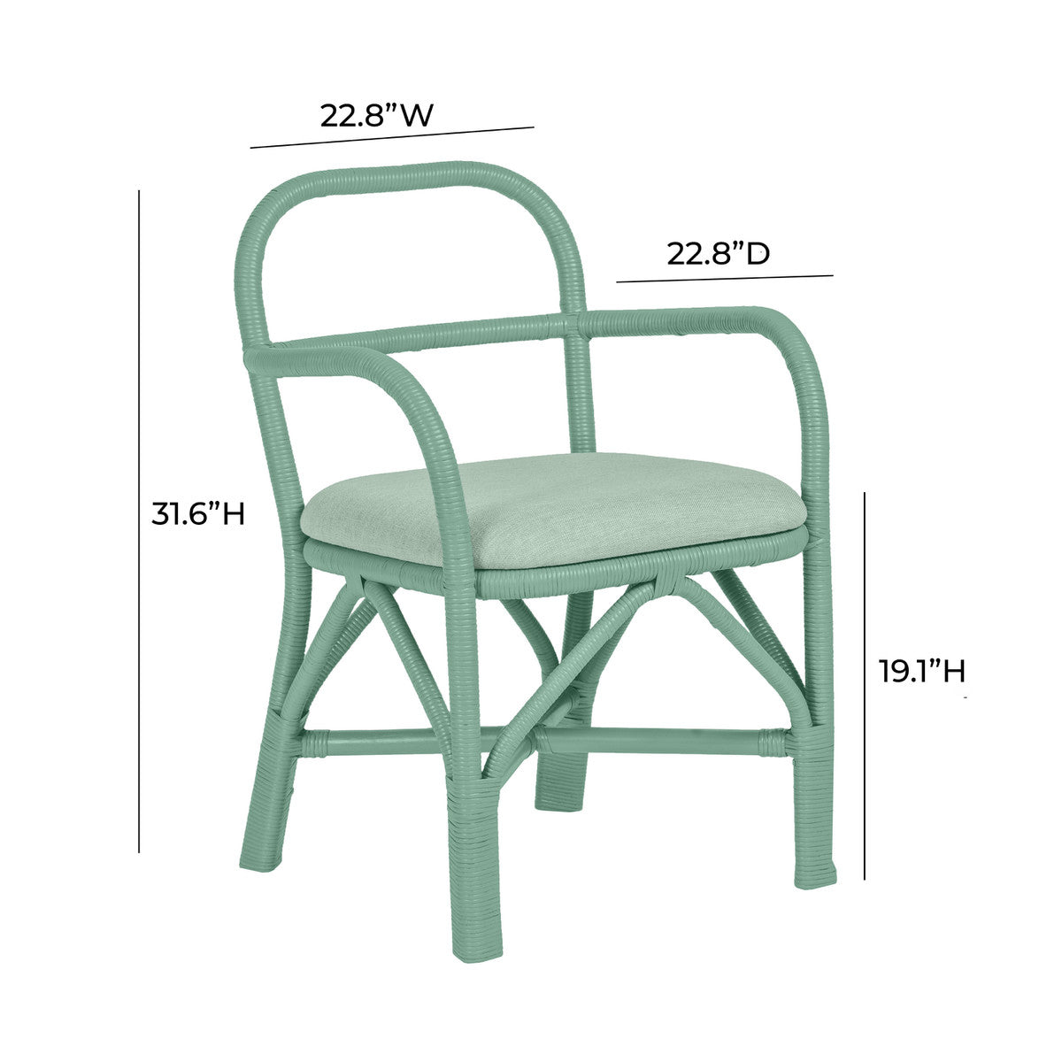 Ginny Green Rattan Dining Chair | BeBoldFurniture
