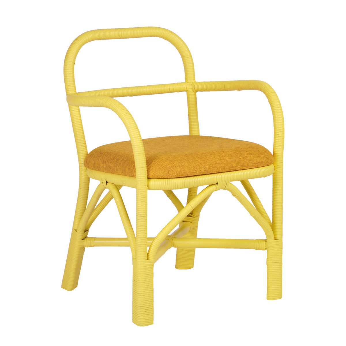 Ginny Yellow Rattan Dining Chair | BeBoldFurniture
