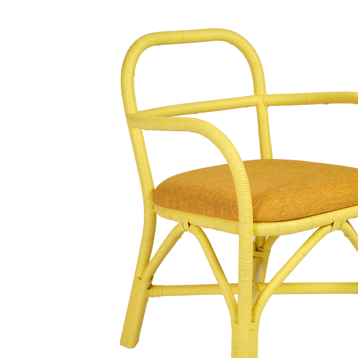 Ginny Yellow Rattan Dining Chair | BeBoldFurniture