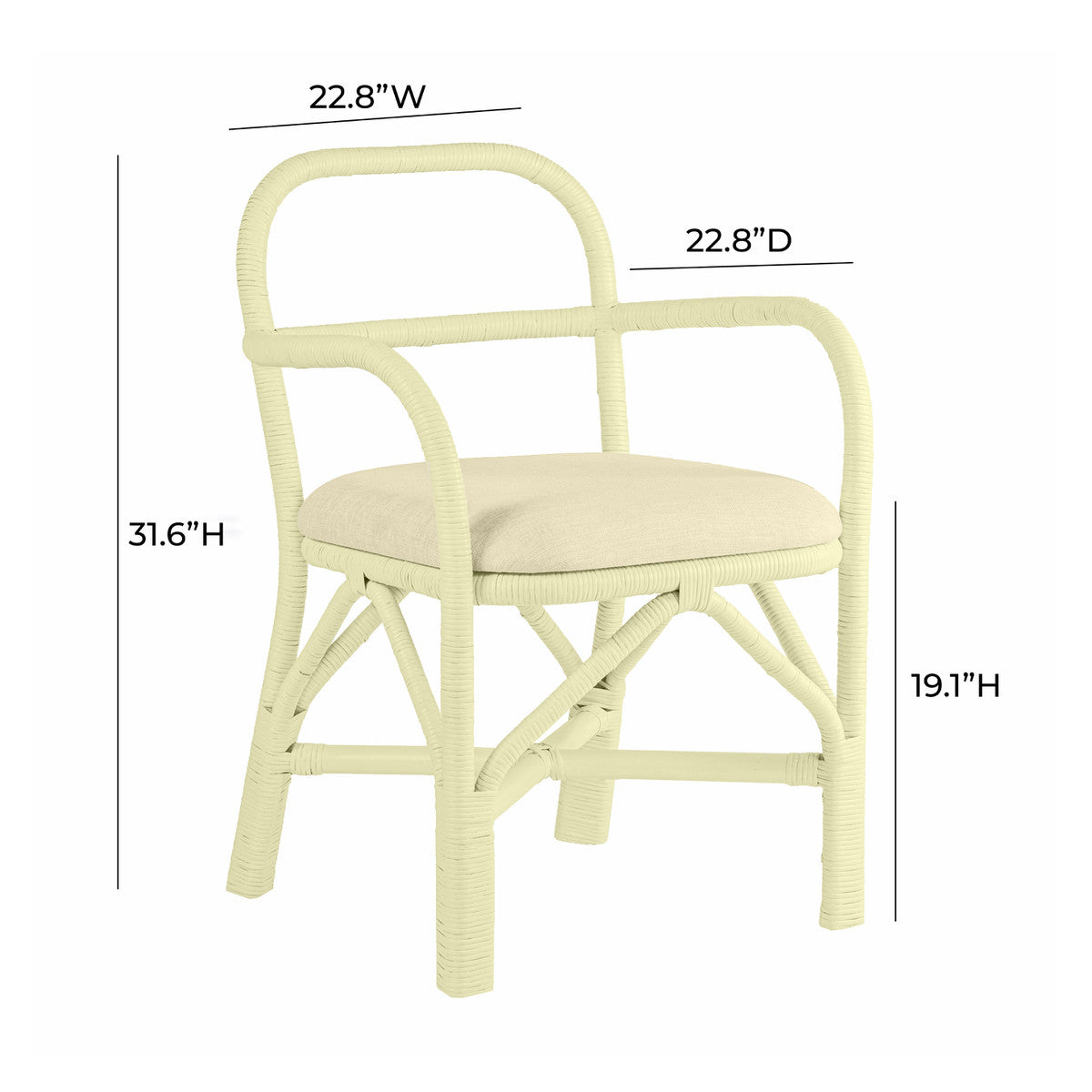 Ginny Cream Rattan Dining Chair | BeBoldFurniture