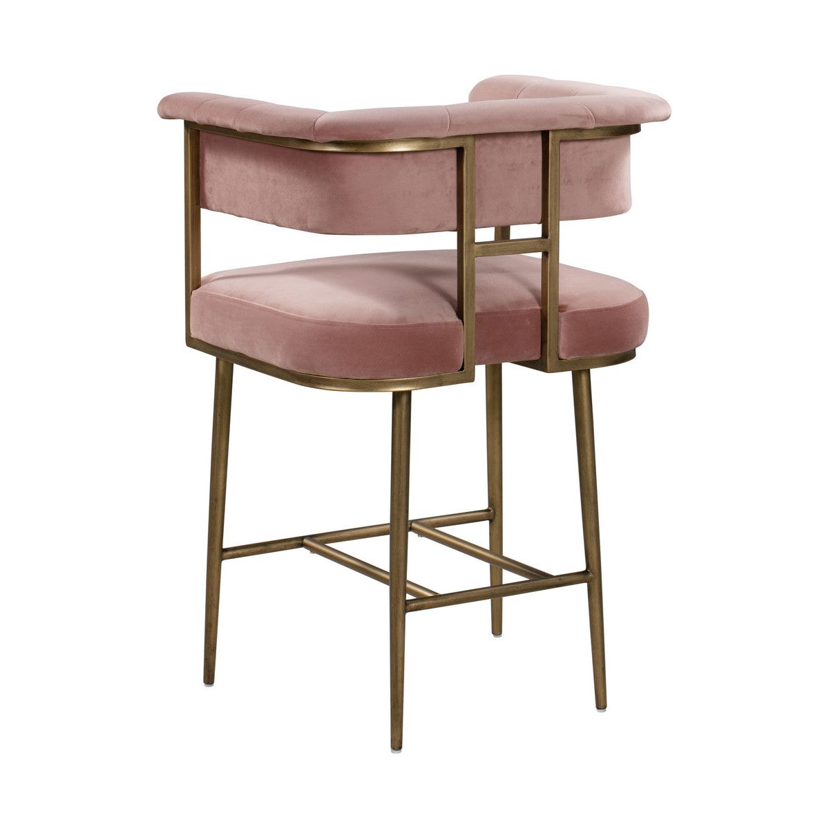 Astrid Blush Velvet Counter Stool In Houston | BeBoldFurniture 