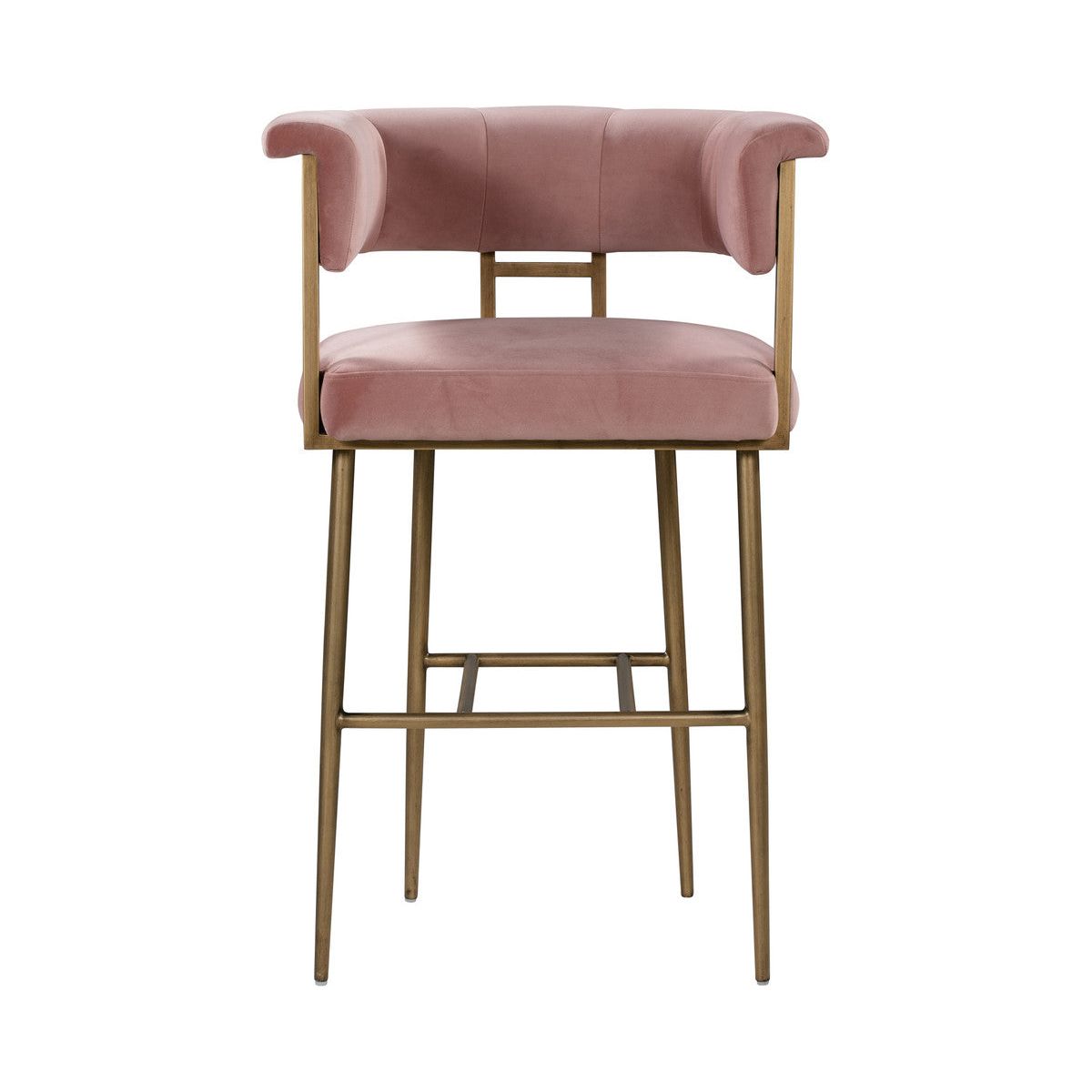 Astrid Blush Velvet Bar Stool In Houston | BeBoldFurniture