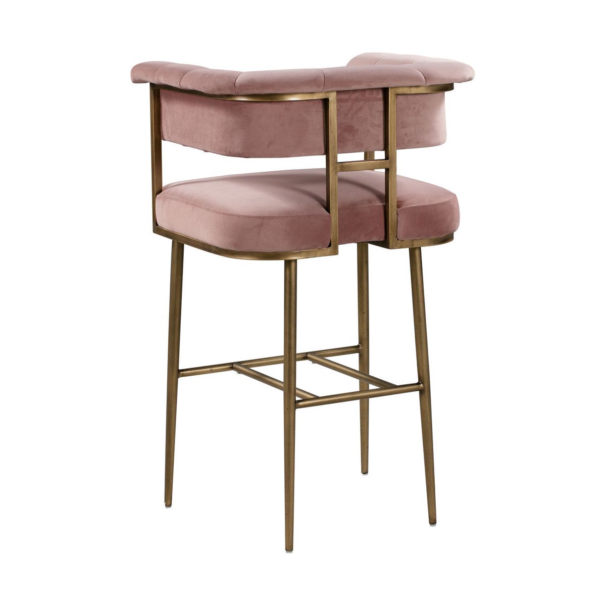 Astrid Blush Velvet Bar Stool In Houston | BeBoldFurniture