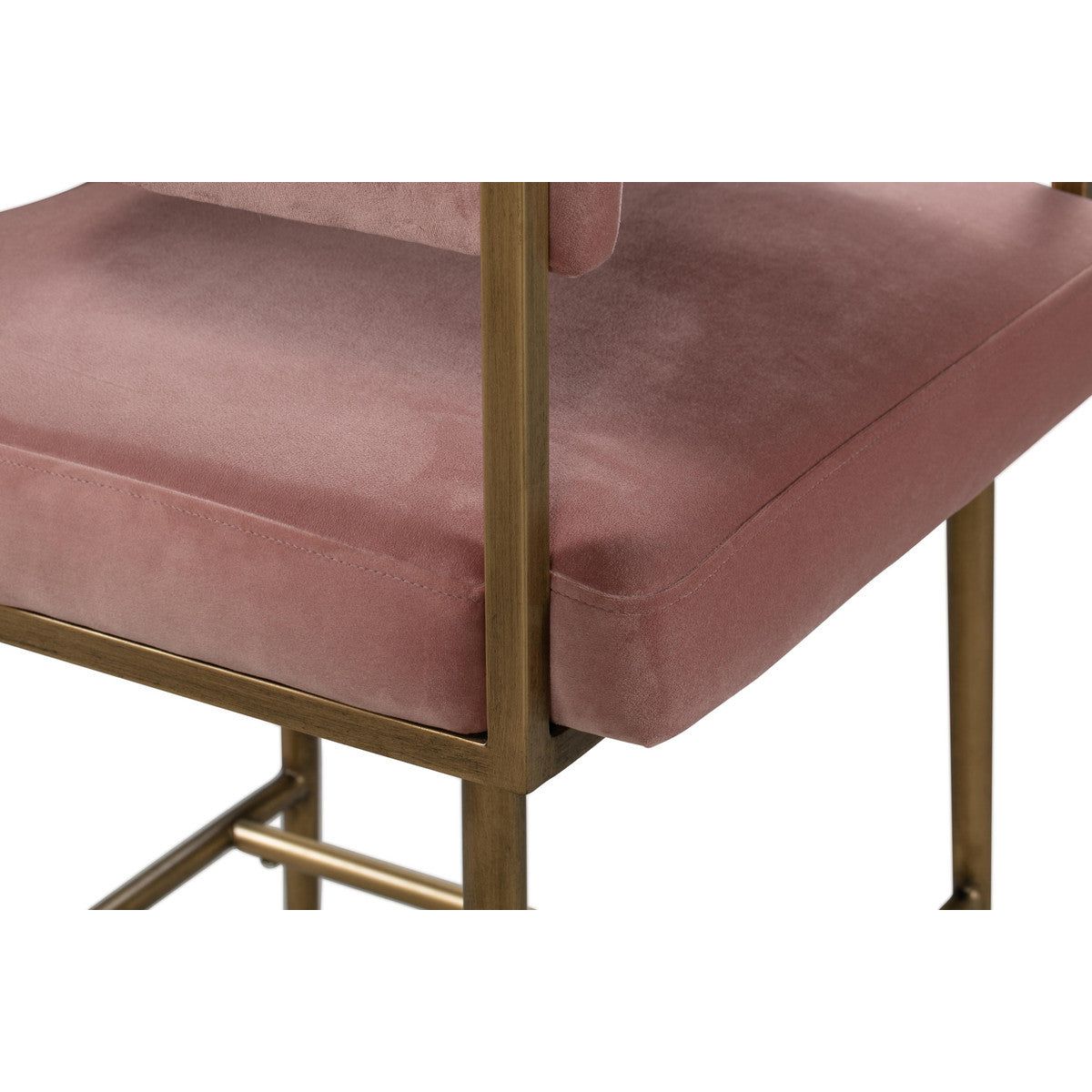 Astrid Blush Velvet Bar Stool In Houston | BeBoldFurniture