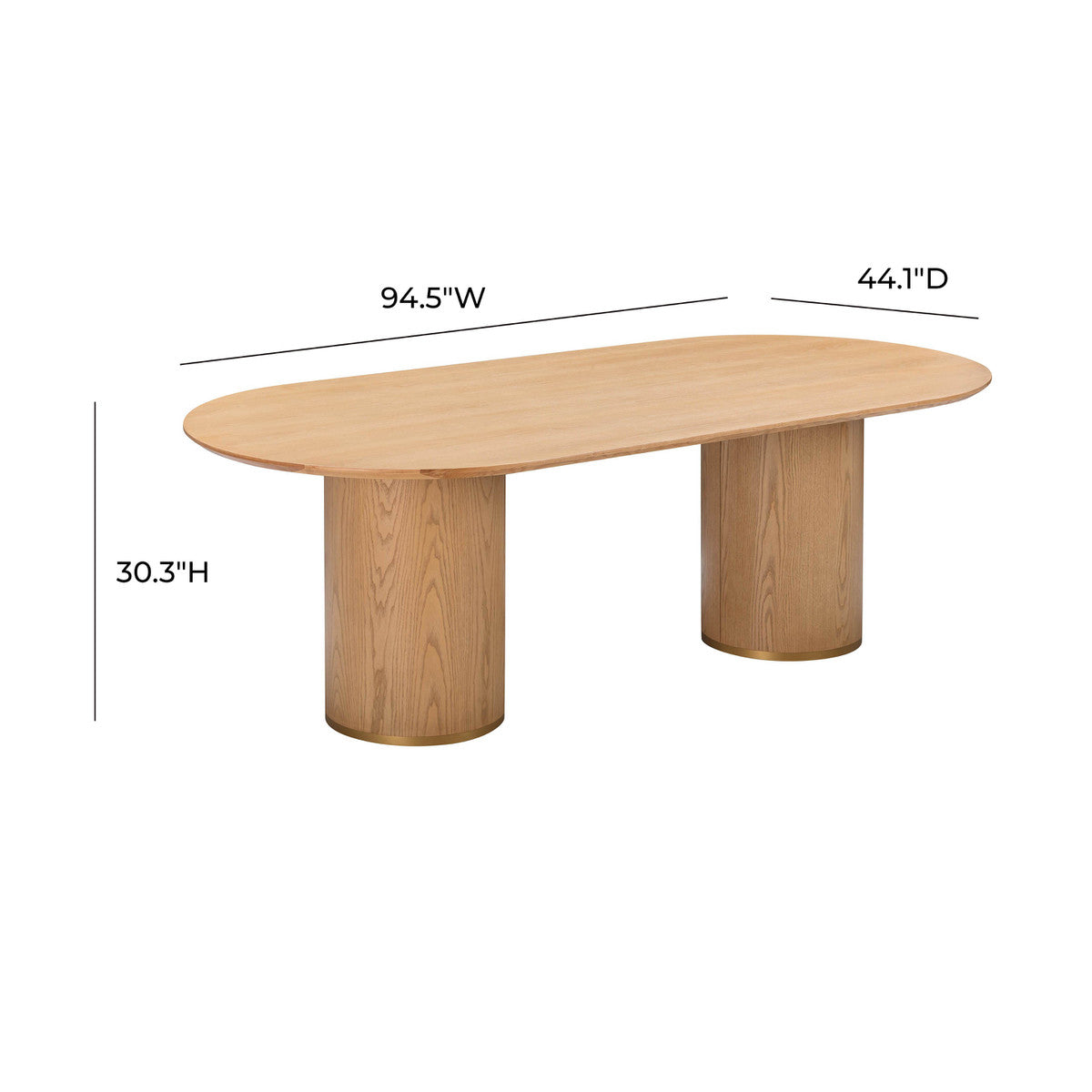Brandy Natural Ash Wood Oval Dining Table | BeBoldFurniture