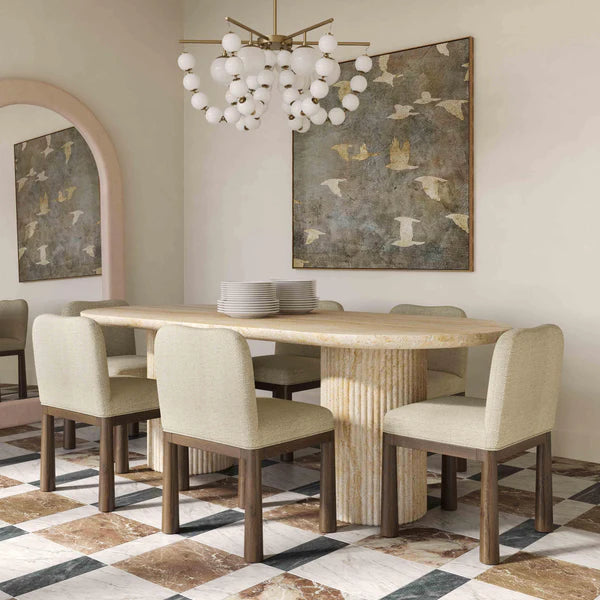 Brut Travertine Pattern Indoor/Outdoor Dining Table | BeBoldFurniture