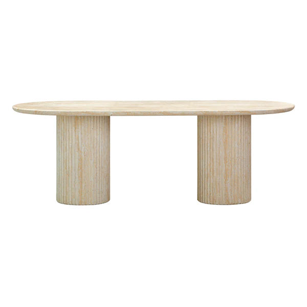 Brut Travertine Pattern Indoor/Outdoor Dining Table | BeBoldFurniture