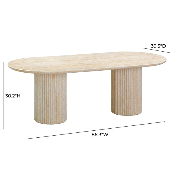 Brut Travertine Pattern Indoor/Outdoor Dining Table | BeBoldFurniture