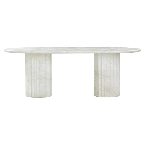 Brut White Marble Pattern Indoor/Outdoor Dining Table | BeBoldFurniture